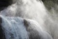 Steaming water of french Cascade du Rouget in the Alps Royalty Free Stock Photo