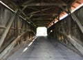 1859 Historic Covered Bridge interior wood truss view