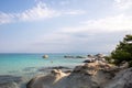 Orange or Portokali beach on Greek peninsula Sithonia Royalty Free Stock Photo