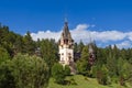 Peles Castle is pearl in this bosom of nature, Sinaia, Romania Royalty Free Stock Photo