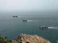 Taejongdae Park, Busan sea and boat view Royalty Free Stock Photo