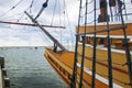 The Mayflower Replica ship in Plymouth in Massachusetts, United States.