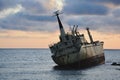 Old Rotten Shipwreck Located in Paphos, Cyprus