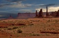 Sunset over Monument Valley Rock Formations Royalty Free Stock Photo