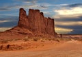 Sunset over Monument Valley Rock Formations Royalty Free Stock Photo
