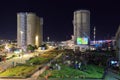 Silo Park, Auckland, New Zealand. Night view with crowd
