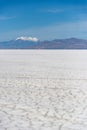 The cracked ground at the Bonneville Salt Flats in Utah.