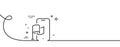 Location app line icon. Goal destination sign. Continuous line with curl. Vector Royalty Free Stock Photo