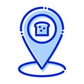 Location, bakery shop location, bakery address, navigation fully editable vector icons