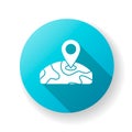 Location blue flat design long shadow glyph icon