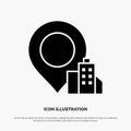 Location, Building, Hotel solid Glyph Icon vector Royalty Free Stock Photo