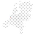 Location of city De Hague in the Netherlands: Dotted map Royalty Free Stock Photo