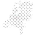 Location of city Utrecht in the Netherlands: Dotted map Royalty Free Stock Photo