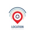 Location concept logo template design. Geo point logo icon. GPS map marker logo sign.