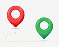 Location 3D icon. GPS navigator. Realistic Vector Illustration in cartoon minimal style