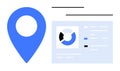 Location Data Concept with Map Pin and Analytics Dashboard Interface Royalty Free Stock Photo