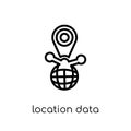 location data icon. Trendy modern flat linear vector location da