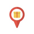 Location delivery vector flat color icon