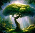 Tree of life in the Garden of Eden Royalty Free Stock Photo
