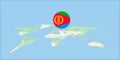 Location of Eritrea on the world map, marked with Eritrea flag pin