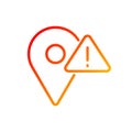 Location error pixel perfect gradient linear vector icon Royalty Free Stock Photo