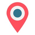 Location flat icon, map pin and website button