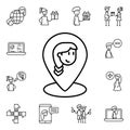 The location of a friend icon. Detailed set of friendship icons. Premium quality graphic design. One of the collection icons for