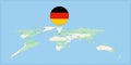 Location of Germany on the world map, marked with Germany flag pin Royalty Free Stock Photo