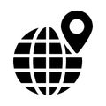 Location global vector glyph flat icon