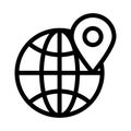 Location global vector thin line icon