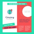 Location on globe Company Brochure Template. Vector Busienss Template