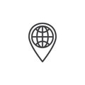 Location Globe outline icon
