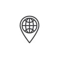 Location Globe outline icon