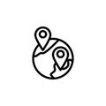 Location, globe, travel icon. Element of travel icon. Thin line icon