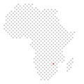 Location of Harare in Zimbabwe: Dotted map of Africa