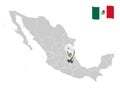 Location of Hidalgo State on map Mexico. 3d location sign of Hidalgo. Quality map with provinces of Mexico for your design. Ve