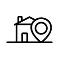 The location of the house is an icon vector. Isolated contour symbol illustration Royalty Free Stock Photo