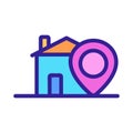 The location of the house is an icon vector. Isolated contour symbol illustration Royalty Free Stock Photo