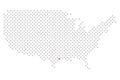 Location of Houston in USA: Map of America with dots Royalty Free Stock Photo