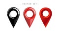 Realistic vector location icon set. Royalty Free Stock Photo