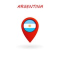 Location Icon for Argentina Flag, Vector