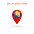 Location Icon for Bosnia Flag, Vector