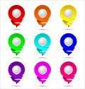 Location Icon 3D. Popular Colors.