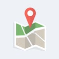Location icon. Flat colored, vector illustion flat design style. Royalty Free Stock Photo