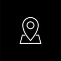 Location icon, GPS location Map pointer icon or logo on dark background