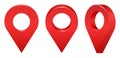 Location icon isolated on white background. Map pointer 3d pin. Vector symbols set,. Web dot main pointer 3d arrow. vector Royalty Free Stock Photo