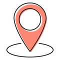 Location icon, map pointer symbol isolated on white background.  Vector web button Royalty Free Stock Photo