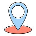 Location icon, map pointer symbol isolated on white background.  Vector web button Royalty Free Stock Photo