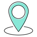 Location icon, map pointer symbol isolated on white background.  Vector web button Royalty Free Stock Photo