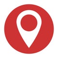 Location icon, map pointer symbol isolated on white background.  Vector web button Royalty Free Stock Photo